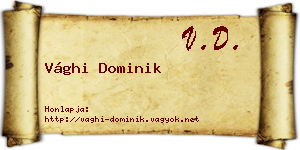 Vághi Dominik névjegykártya